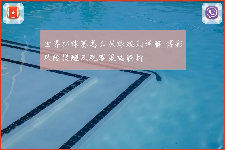 世界杯球赛怎么买球规则详解 博彩风险提醒及观赛策略解析